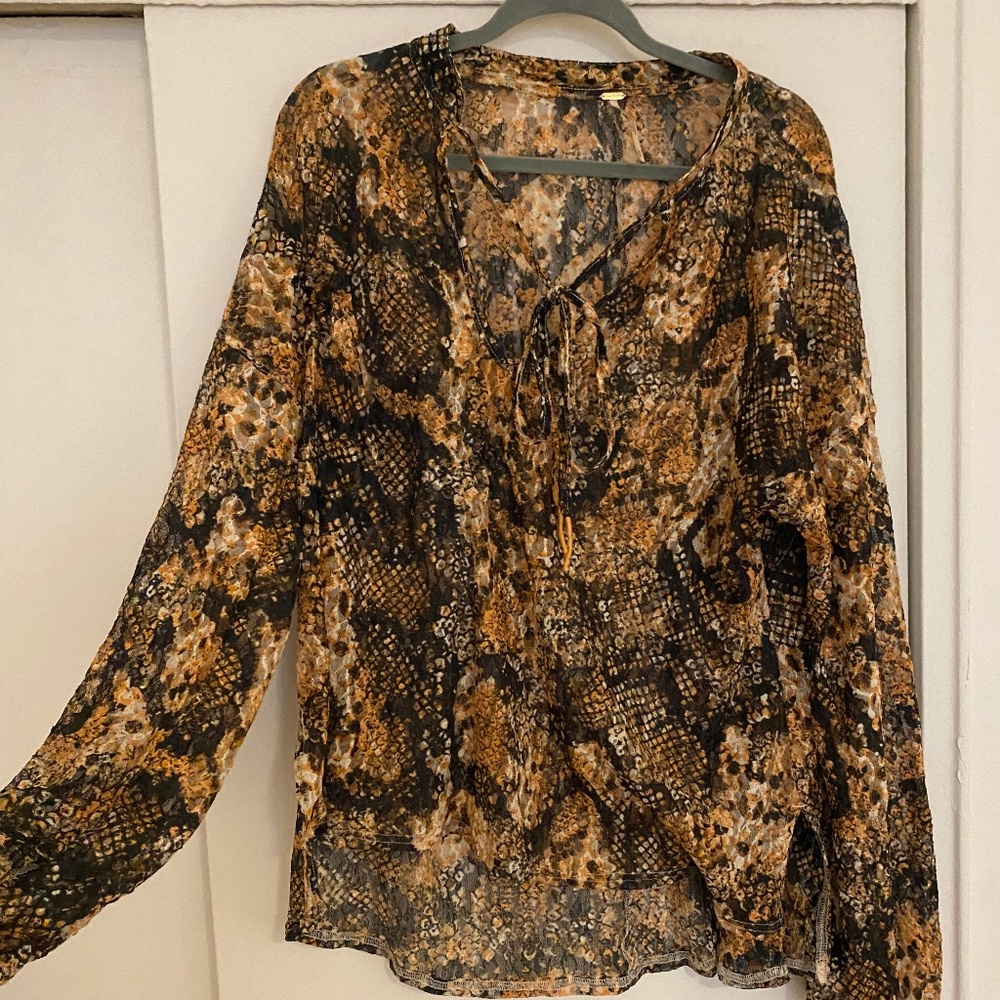 Patterned Free People Blouse